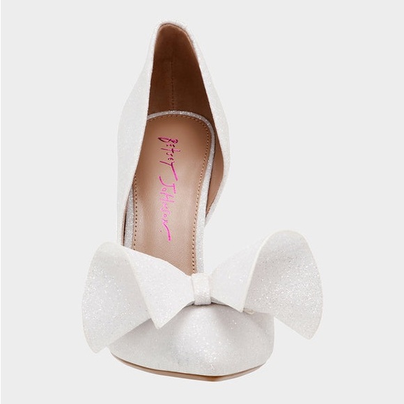 Betsey Johnson Shoes - Betsy Johnson noble glitter bow wedding formal heels NEW